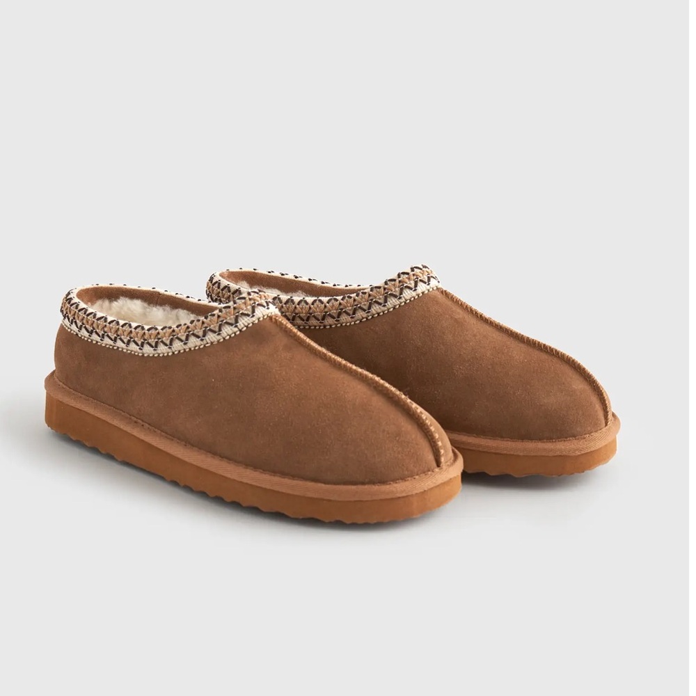 Quince Women Australian Shearling Clog Slipper Pecan Shoes 10